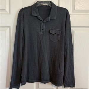Marine Layer Men’s Charcoal Polo Shirt long sleeve size S pocket NWOT